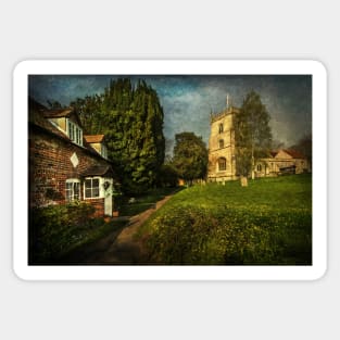 Blewbury Church and Cottages Oxfordshire Sticker